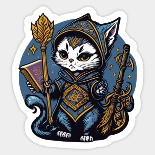 Kitten Wizard V Sticker